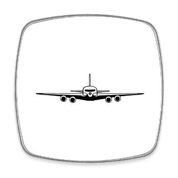 flugzeug - Viereckiger Kühlschrankmagnet - Weiß - Vorne