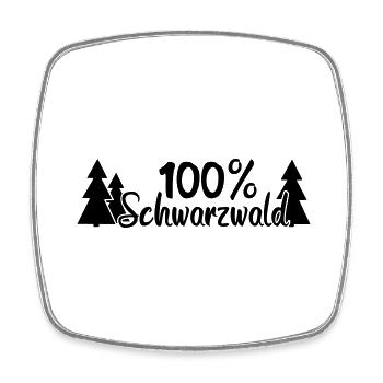 100% Schwarzwald - Viereckiger Kühlschrankmagnet - Weiß - Vorne