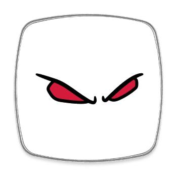 2 evil eye horror halloween red bright comic - Square fridge magnet - white - Front
