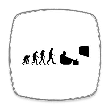 Fernsehen Bingewatching Serienmarathonevolution - Viereckiger Kühlschrankmagnet - Weiß - Vorne