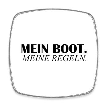 mein boot meine regeln - Viereckiger Kühlschrankmagnet - Weiß - Vorne