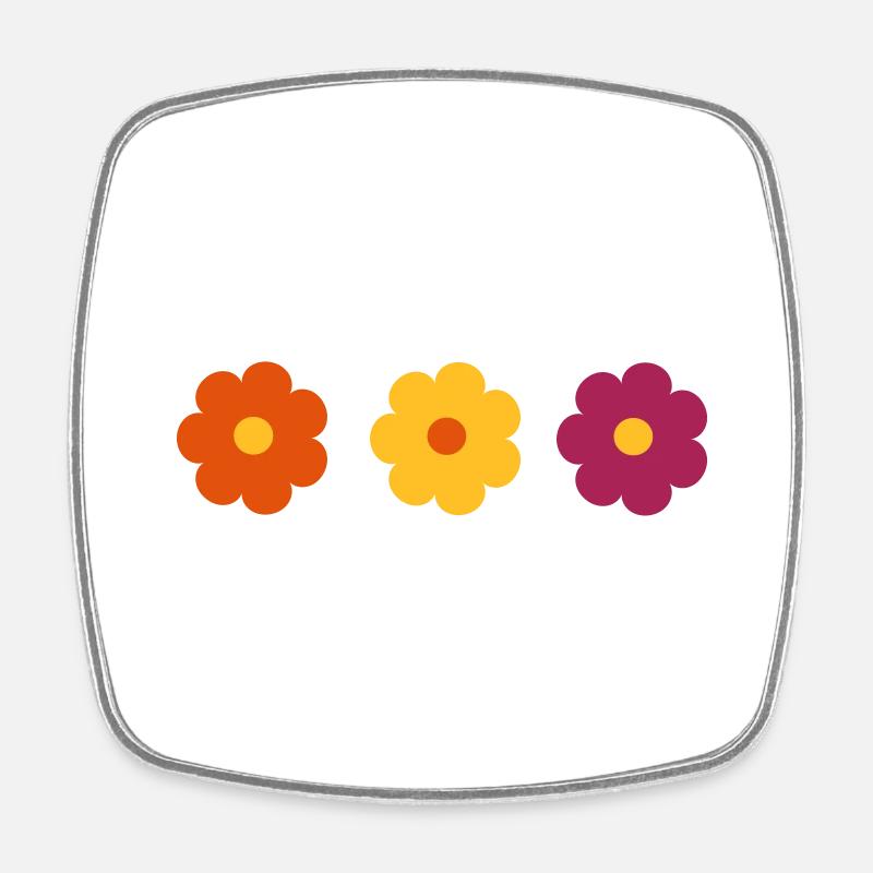 FLOWERS - Square fridge magnet - white