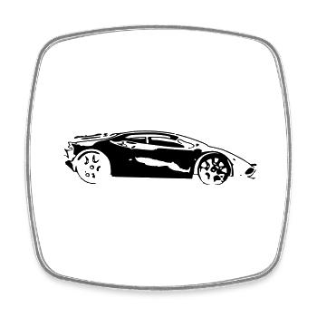 sports car - Square fridge magnet - white - Front