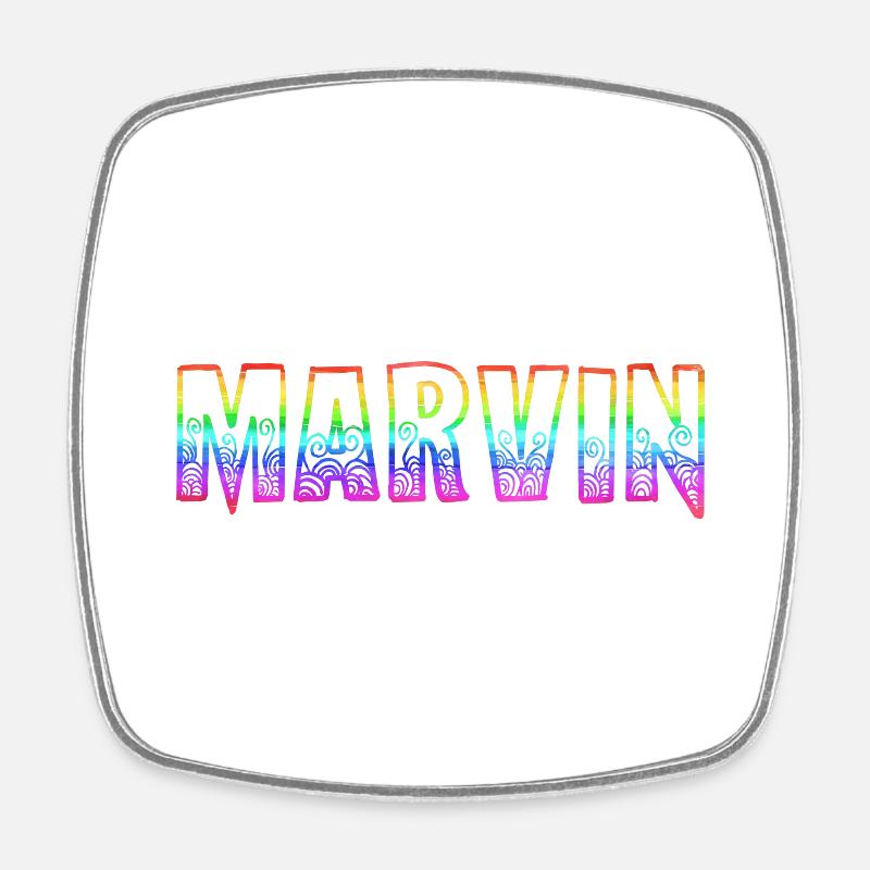 marvin rs regenbogen - Viereckiger Kühlschrankmagnet - Weiß