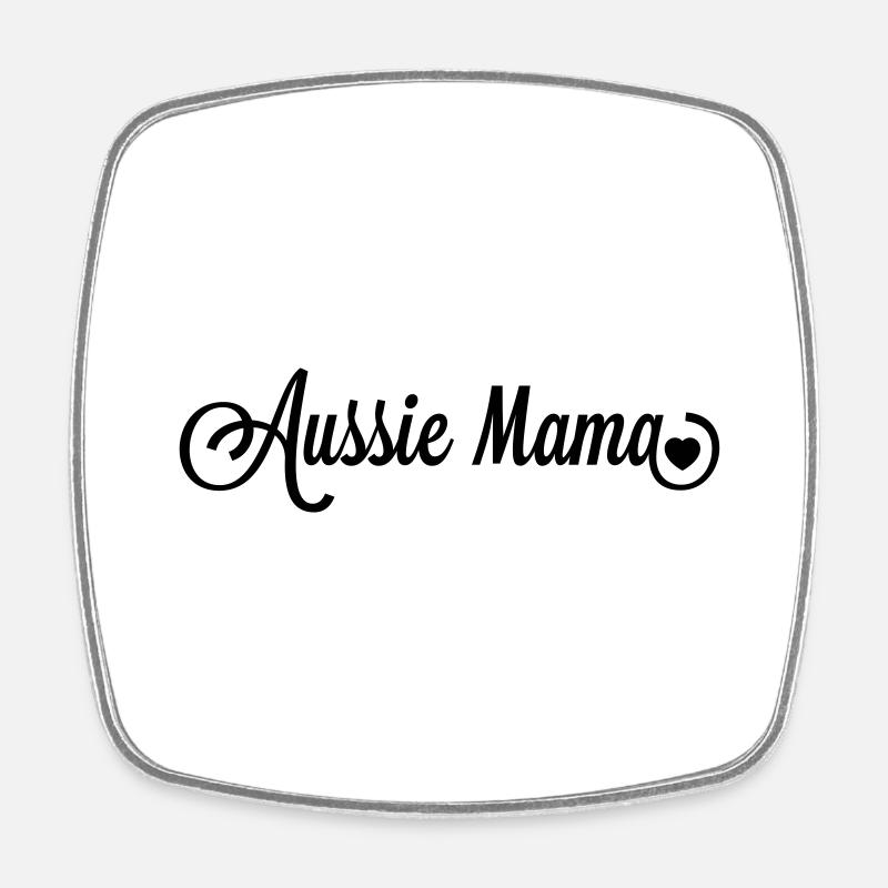 Australian Shepherd Mama with heart - Square fridge magnet - white