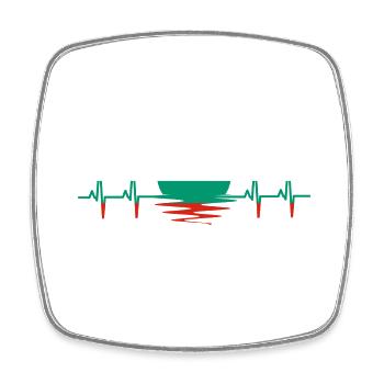 Bulgarien Flagge Herzschlag EKG Heartbeat Herz - Viereckiger Kühlschrankmagnet - Weiß - Vorne