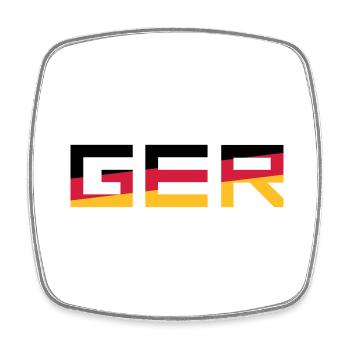 GER Team Germany Deutschland Farben Schwarz Rot Go - Viereckiger Kühlschrankmagnet - Weiß - Vorne