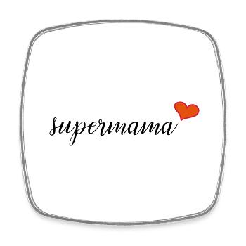 Super maman - Magnet carré - blanc - Devant