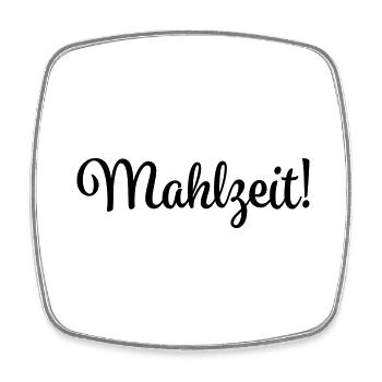 mahlzeit - Viereckiger Kühlschrankmagnet - Weiß - Vorne