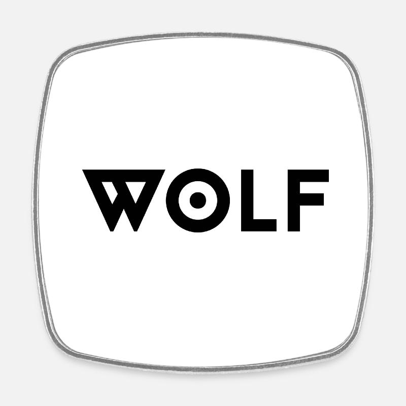 wolf - Square fridge magnet - white
