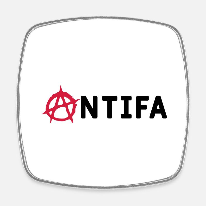 Antifa - Viereckiger Kühlschrankmagnet - Weiß