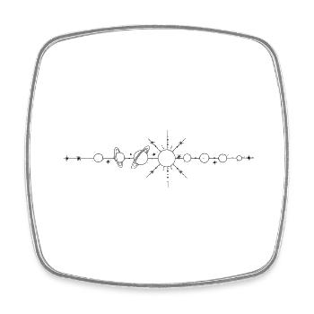 Universe - Planets - Square fridge magnet - white - Front