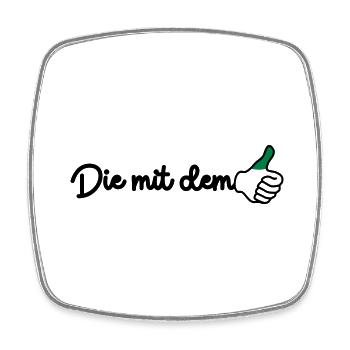 Die mit dem grünen Daumen - Viereckiger Kühlschrankmagnet - Weiß - Vorne