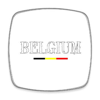 BELGIUM! Belgique, België, Belgien, Belgiek - Magnet carré - blanc - Devant
