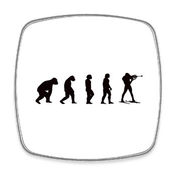 Biathlet Biathlon Geschenk Evolution Wintersport - Viereckiger Kühlschrankmagnet - Weiß - Vorne