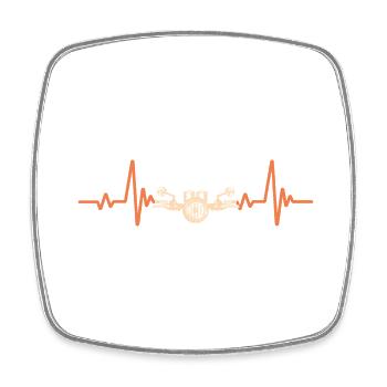 Heartbeat Idee für Biker - Viereckiger Kühlschrankmagnet - Weiß - Vorne