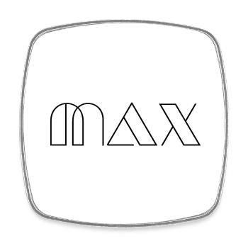 Name Max Modern Black - Square fridge magnet - white - Front