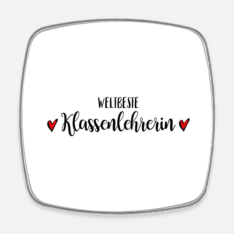 Beste Klassenlehrerin Lehrerin Schule Abschied - Viereckiger Kühlschrankmagnet - Weiß