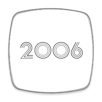 2006 - Viereckiger Kühlschrankmagnet - Weiß - Vorne