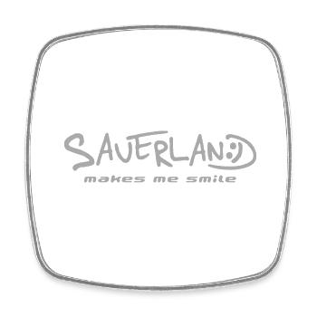 Sauerland makes me smile silber - Viereckiger Kühlschrankmagnet - Weiß - Vorne