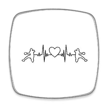 Handball EKG Handballspieler Handballer Herzschlag - Viereckiger Kühlschrankmagnet - Weiß - Vorne