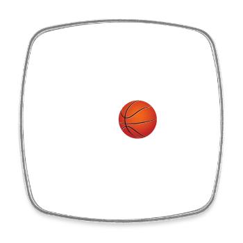 basketball heartbeat - Square fridge magnet - white - Front