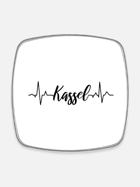 EKG Kassel - Viereckiger Kühlschrankmagnet - Weiß