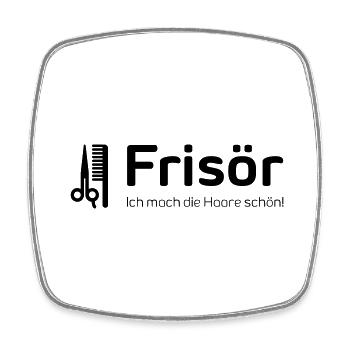 Frisör - Viereckiger Kühlschrankmagnet - Weiß - Vorne