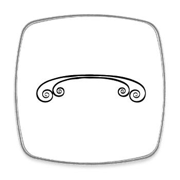 Black Decorative Underscore - Square fridge magnet - white - Front
