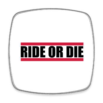 Logo Ride Die - Magnet carré - blanc - Devant