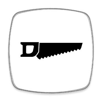 Säge icon symbol - Viereckiger Kühlschrankmagnet - Weiß - Vorne
