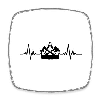 Love Zimmerer Logo Schwarz - Viereckiger Kühlschrankmagnet - Weiß - Vorne