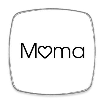 Mama mit Herz - Viereckiger Kühlschrankmagnet - Weiß - Vorne