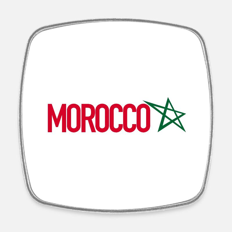 Maroc - Magnet carré - blanc