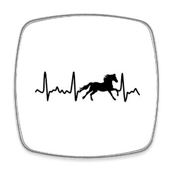 Heartbeat Cheval - Magnet carré - blanc - Devant