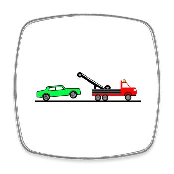 Tow truck - Square fridge magnet - white - Front