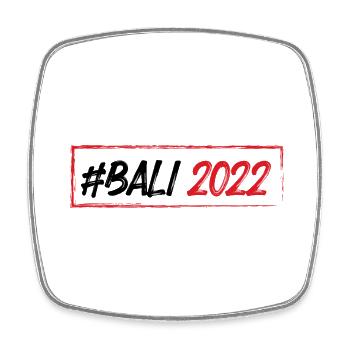 Bali 2022 - Viereckiger Kühlschrankmagnet - Weiß - Vorne