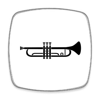 Instrument Musik Trompete - Viereckiger Kühlschrankmagnet - Weiß - Vorne