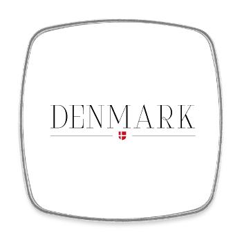 Dänemark - Viereckiger Kühlschrankmagnet - Weiß - Vorne