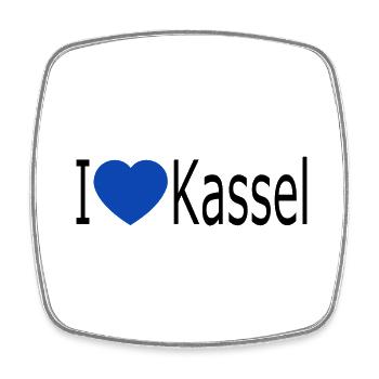 I love Kassel - Viereckiger Kühlschrankmagnet - Weiß - Vorne