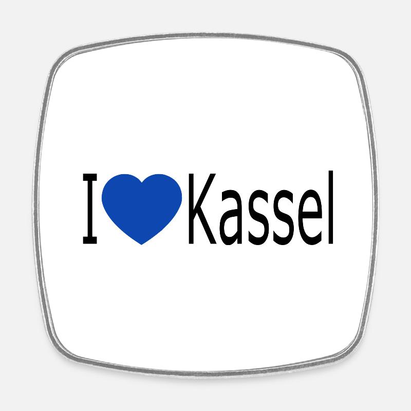 I love Kassel - Square fridge magnet - white