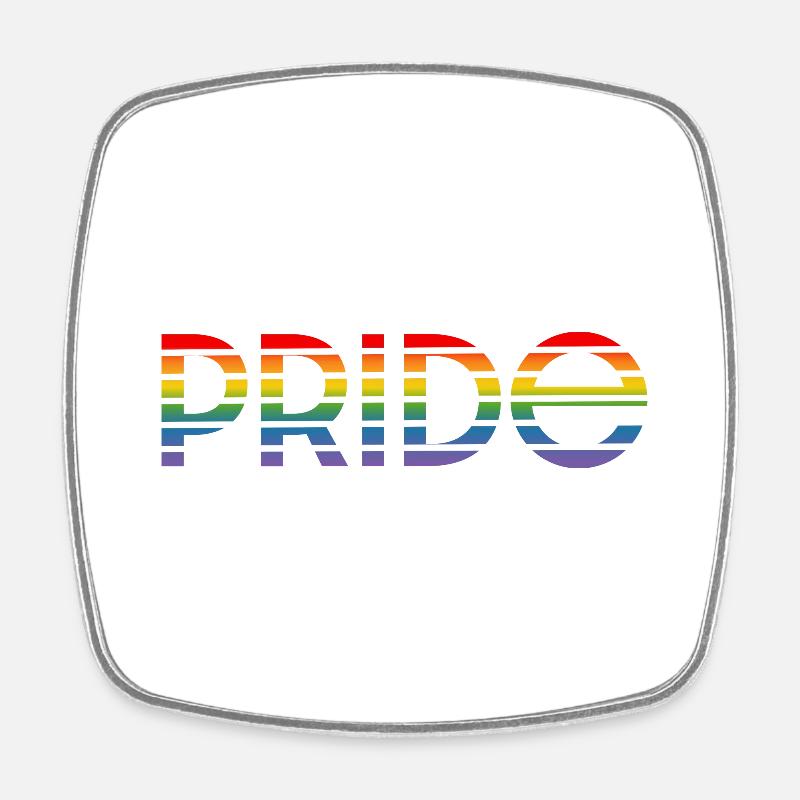 Pride rainbow - Viereckiger Kühlschrankmagnet - Weiß