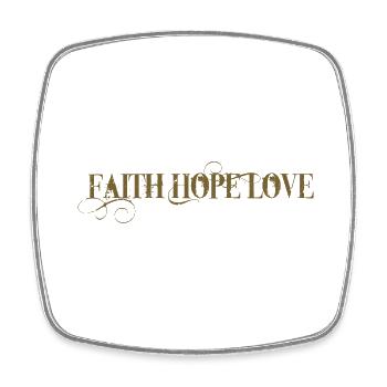 Faith Hope Love Glaube Hoffnung Liebe für jeden ! - Viereckiger Kühlschrankmagnet - Weiß - Vorne