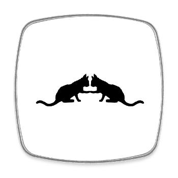 Silhouette 2 süße Katzen - Viereckiger Kühlschrankmagnet - Weiß - Vorne