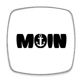 MOIN schwarz - Viereckiger Kühlschrankmagnet - Weiß - Vorne