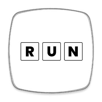Triathlon Swim Bike Run Marathon - Square fridge magnet - white - Front
