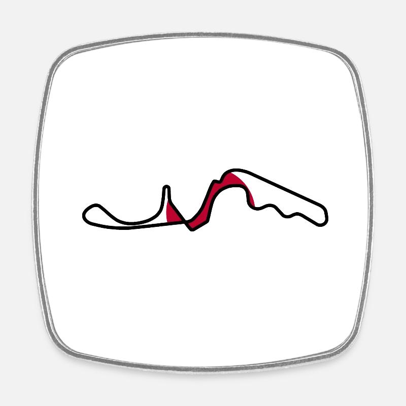 Piste de course du Japon avec drapeau - Magnet carré - blanc