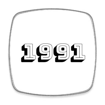 Year of birth 1991 Gift - Square fridge magnet - white - Front