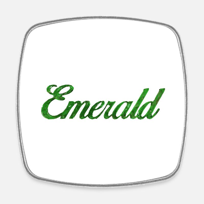Emerald Stylized Text - Square fridge magnet - white