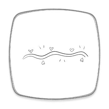 hearts heart love line stroke - Square fridge magnet - white - Front